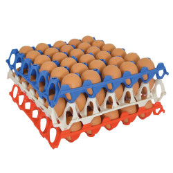 Vassoio per uova in plastica impilabile
