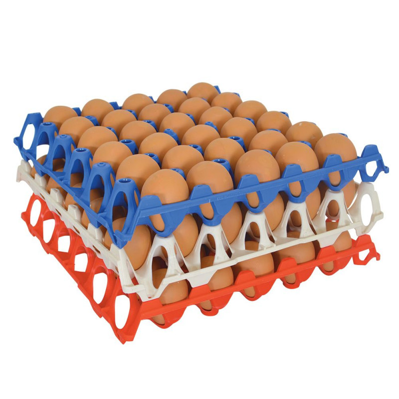 Set di 10 vassoi per uova in plastica impilabili